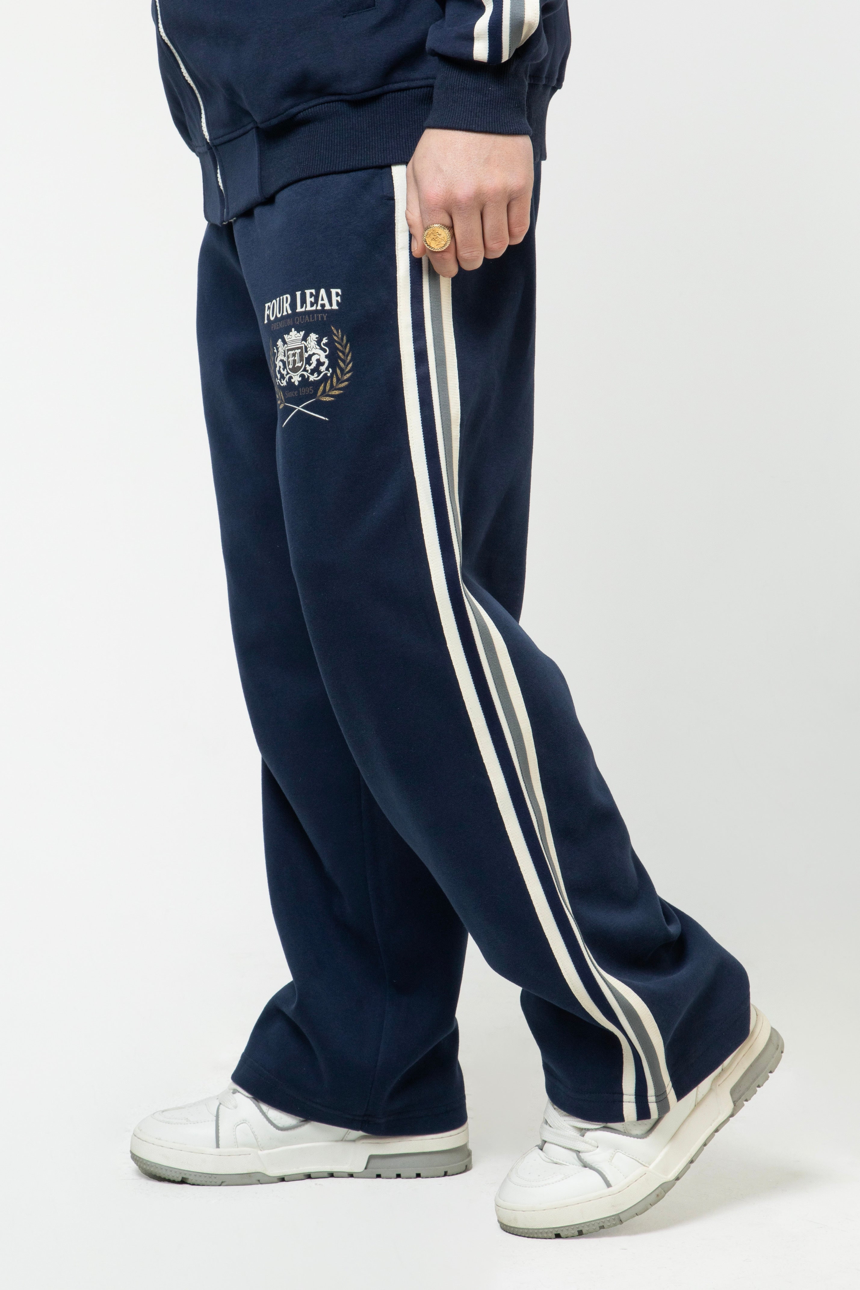 Heritage Contrast Side-Stripe Pants - Navy