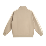 Heritage Track Jacket with Contrast Side-Stripe - Beige