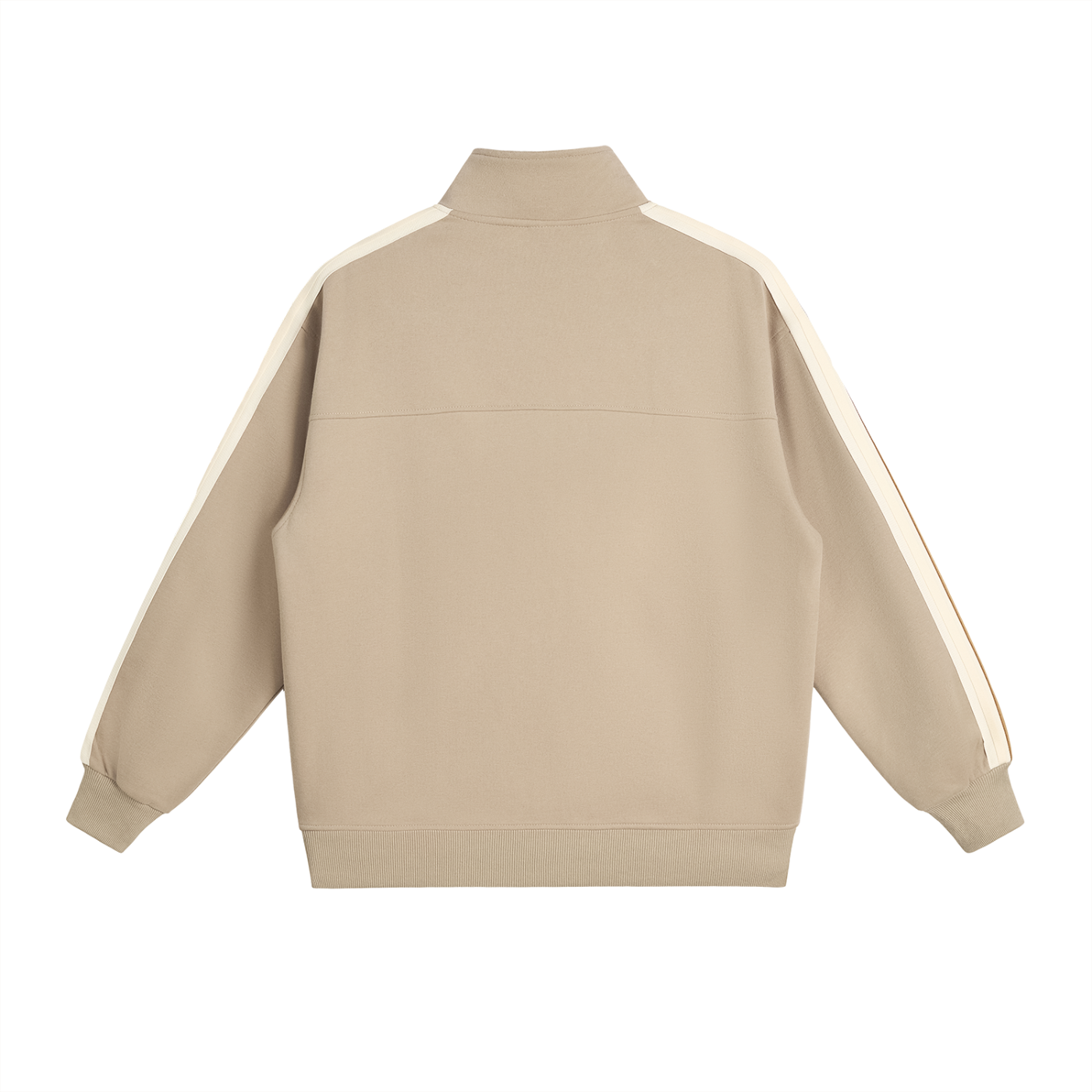 Heritage Track Jacket with Contrast Side-Stripe - Beige