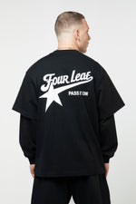 Pass It On Layered Long Sleeve Tee - Black