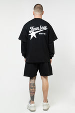 Pass It On Layered Long Sleeve Tee - Black