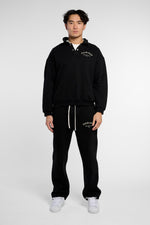 Straight Leg Track Pants - Black