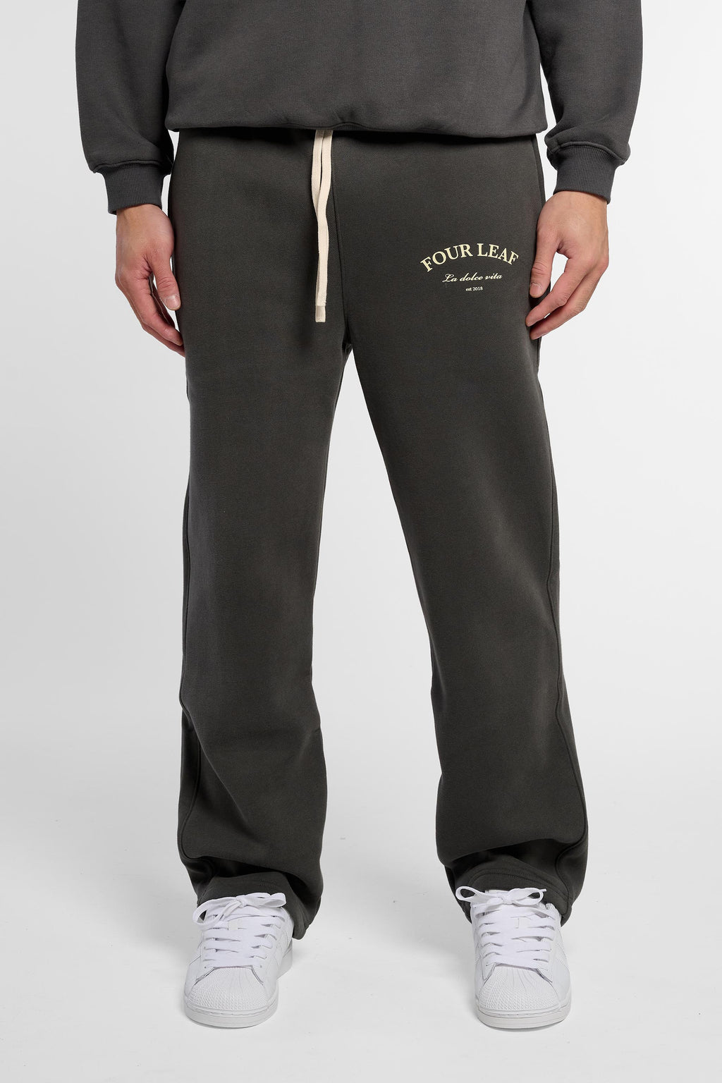Straight Leg Track Pants - Dark Grey