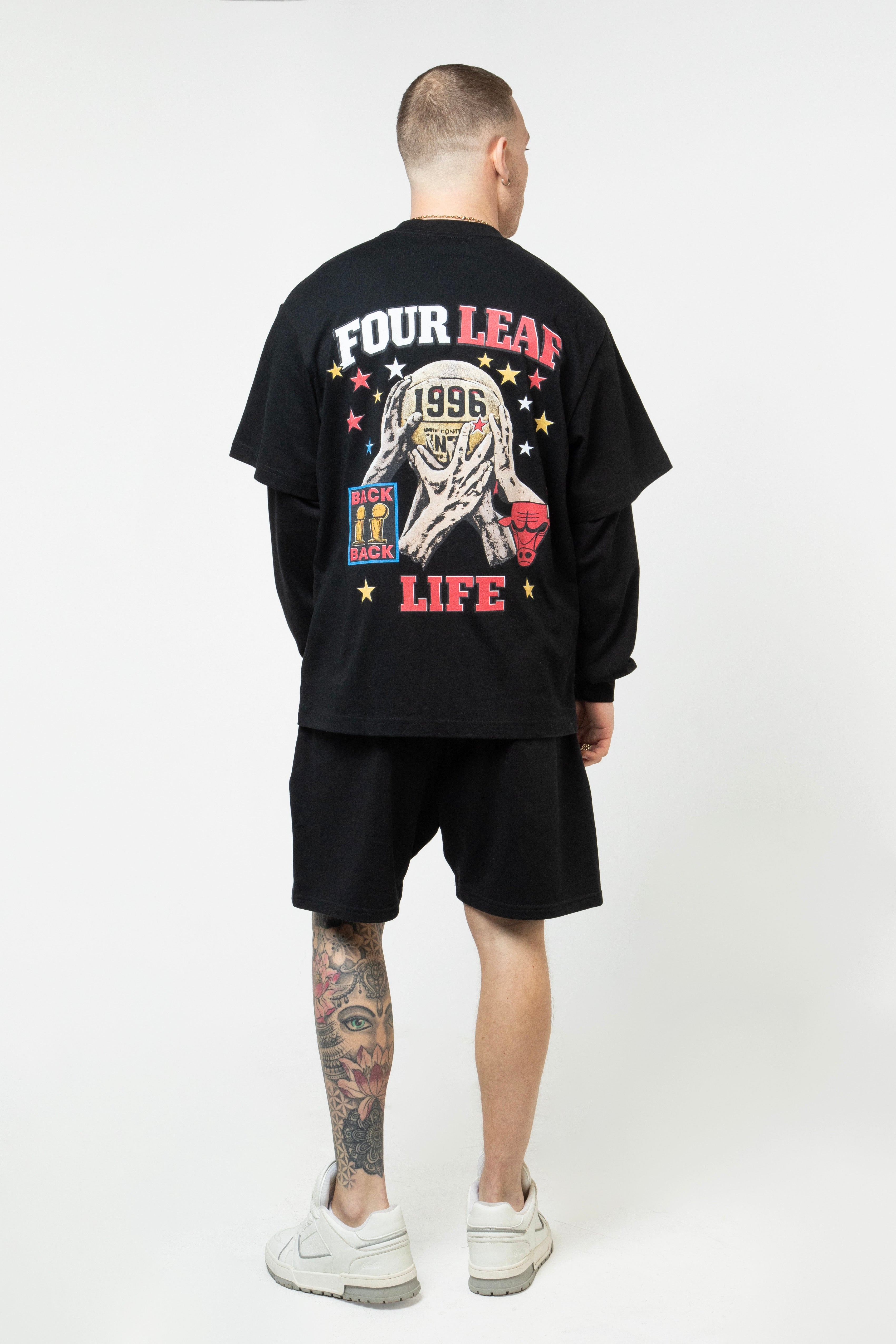 Bulls Layered Long Sleeve Tee - Black