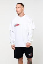 Bulls Layered Long Sleeve Tee - White