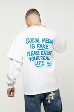 Social Media Is Fake Layered Long Sleeve Tee