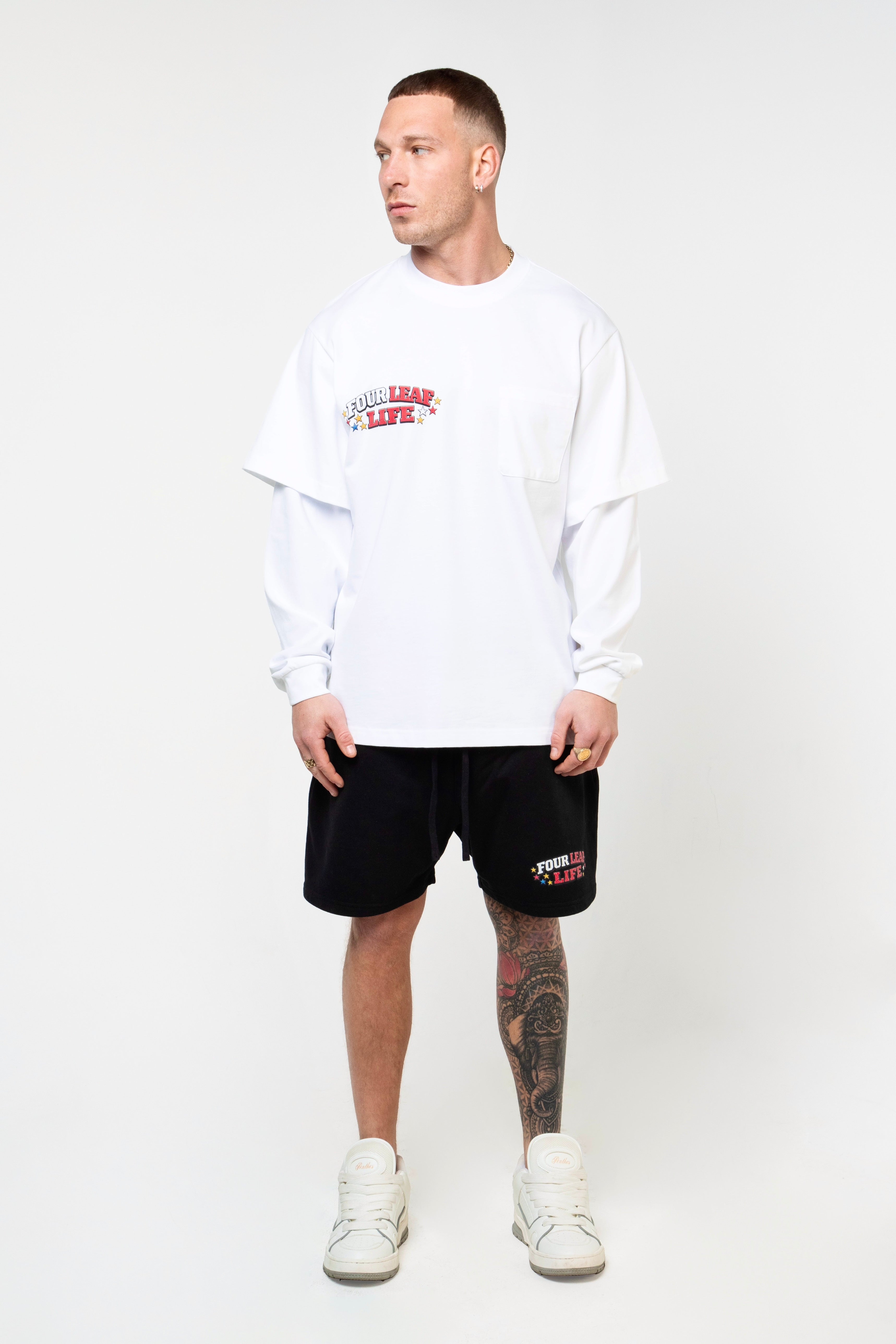 Bulls Layered Long Sleeve Tee - White