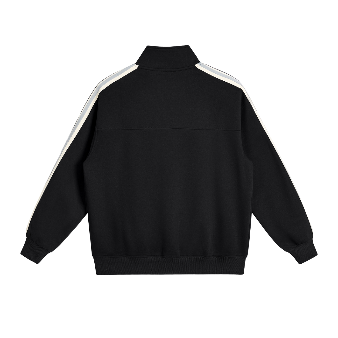 Heritage Track Jacket with Contrast Side-Stripe - Black