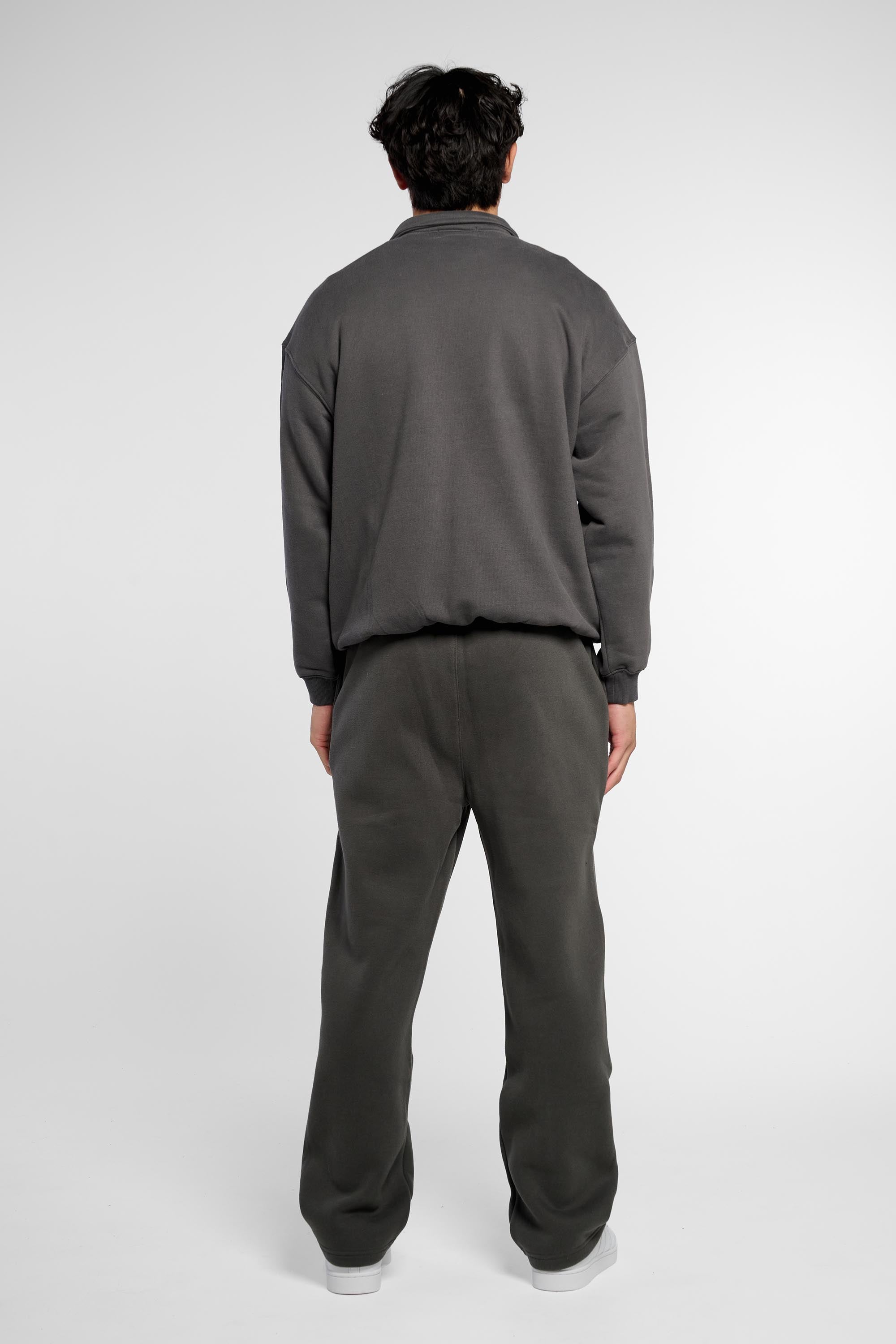 Heavyweight Polo-Collar Sweatshirt - Dark Grey