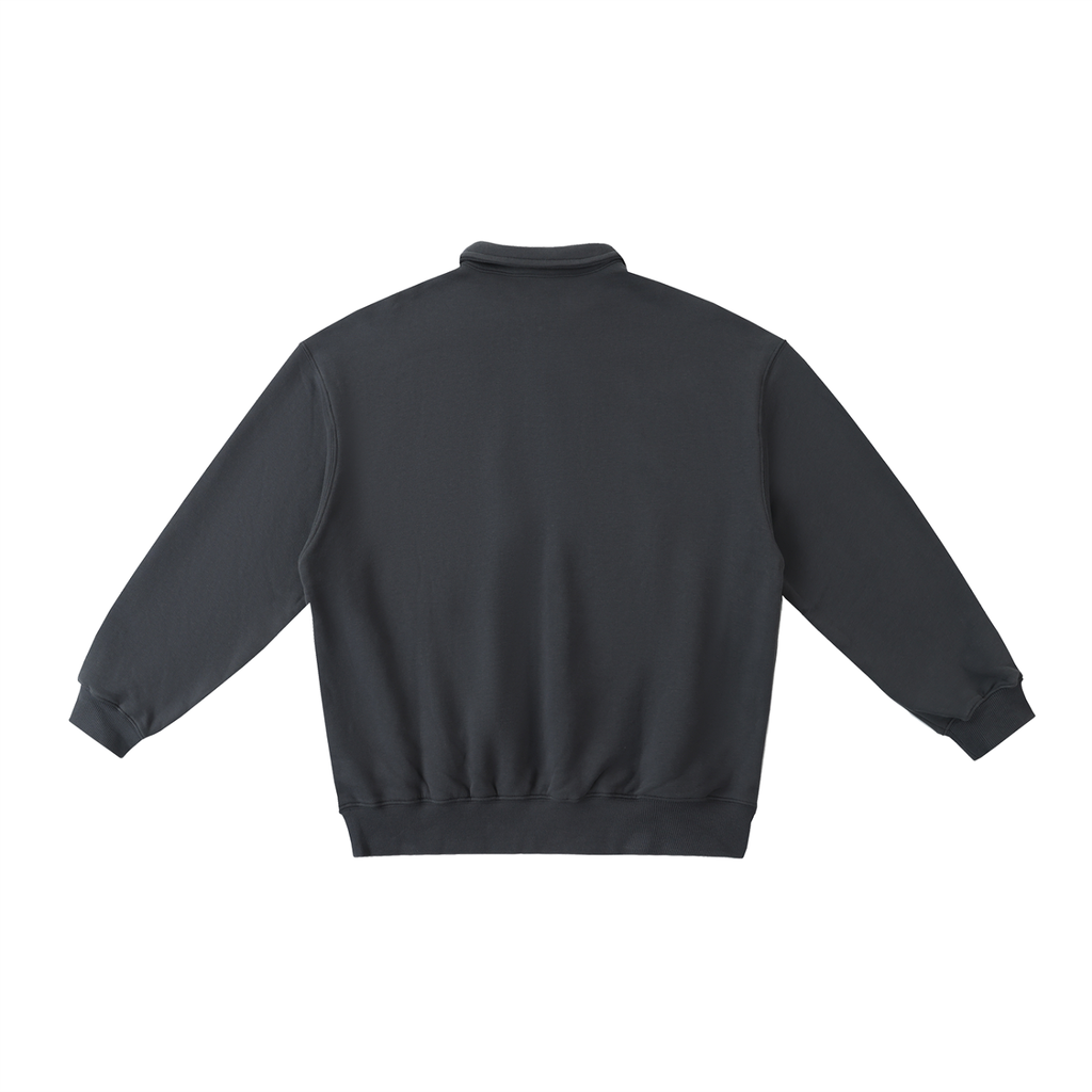 Heavyweight Polo-Collar Sweatshirt - Dark Grey
