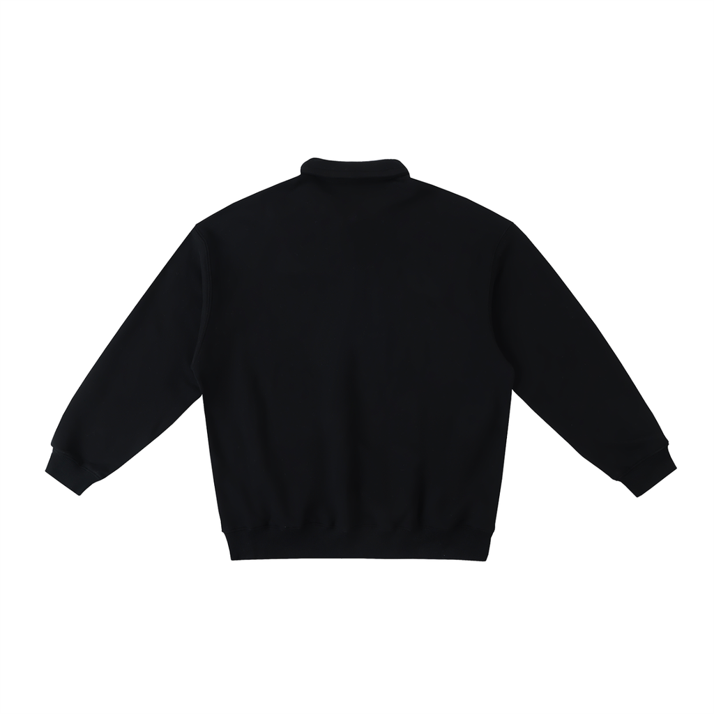 Heavyweight Polo-Collar Sweatshirt - Black