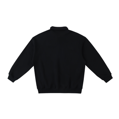Heavyweight Polo-Collar Sweatshirt - Black