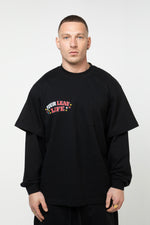 Bulls Layered Long Sleeve Tee - Black