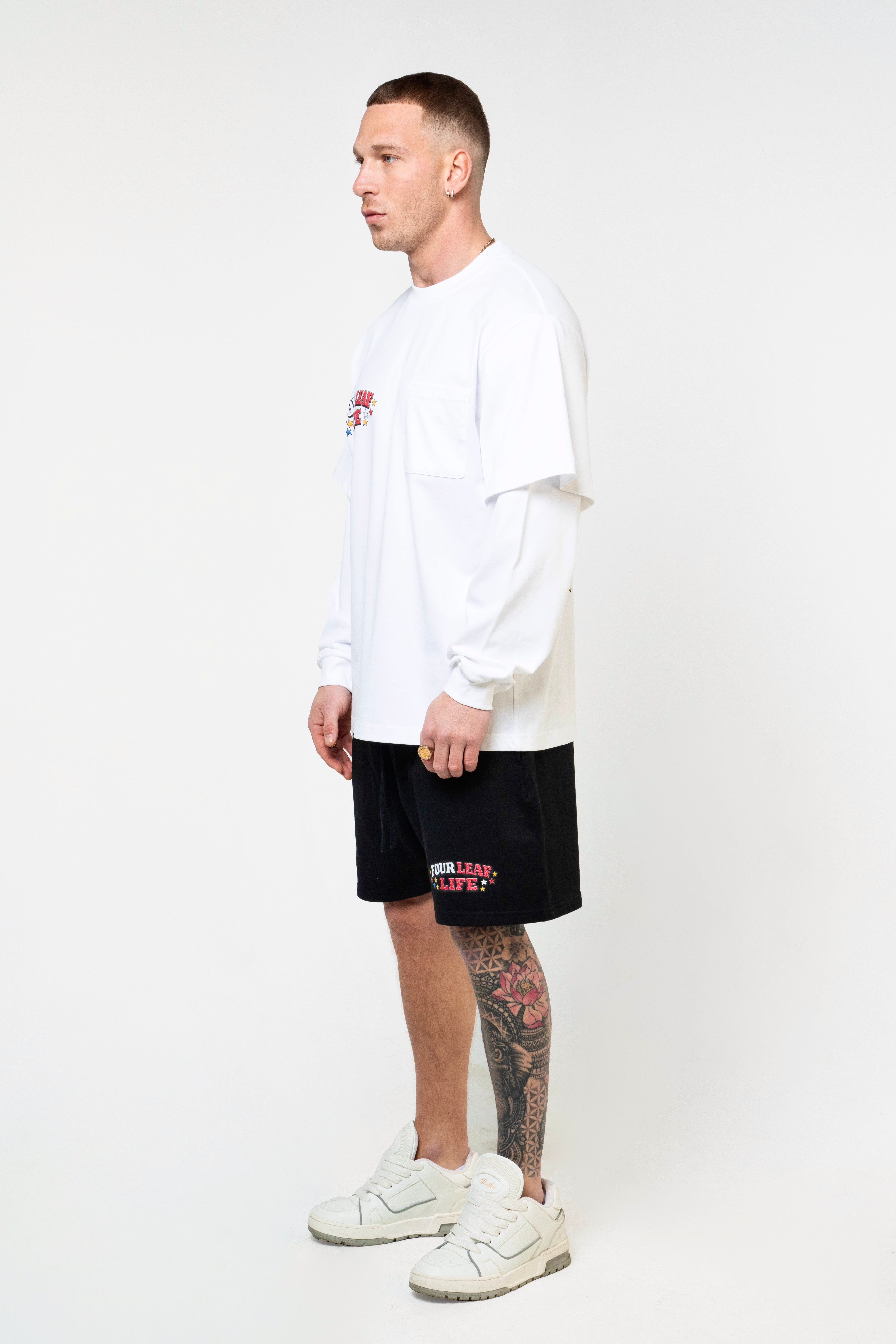 Bulls Layered Long Sleeve Tee - White