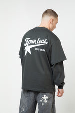Pass It On Layered Long Sleeve Tee - Grey