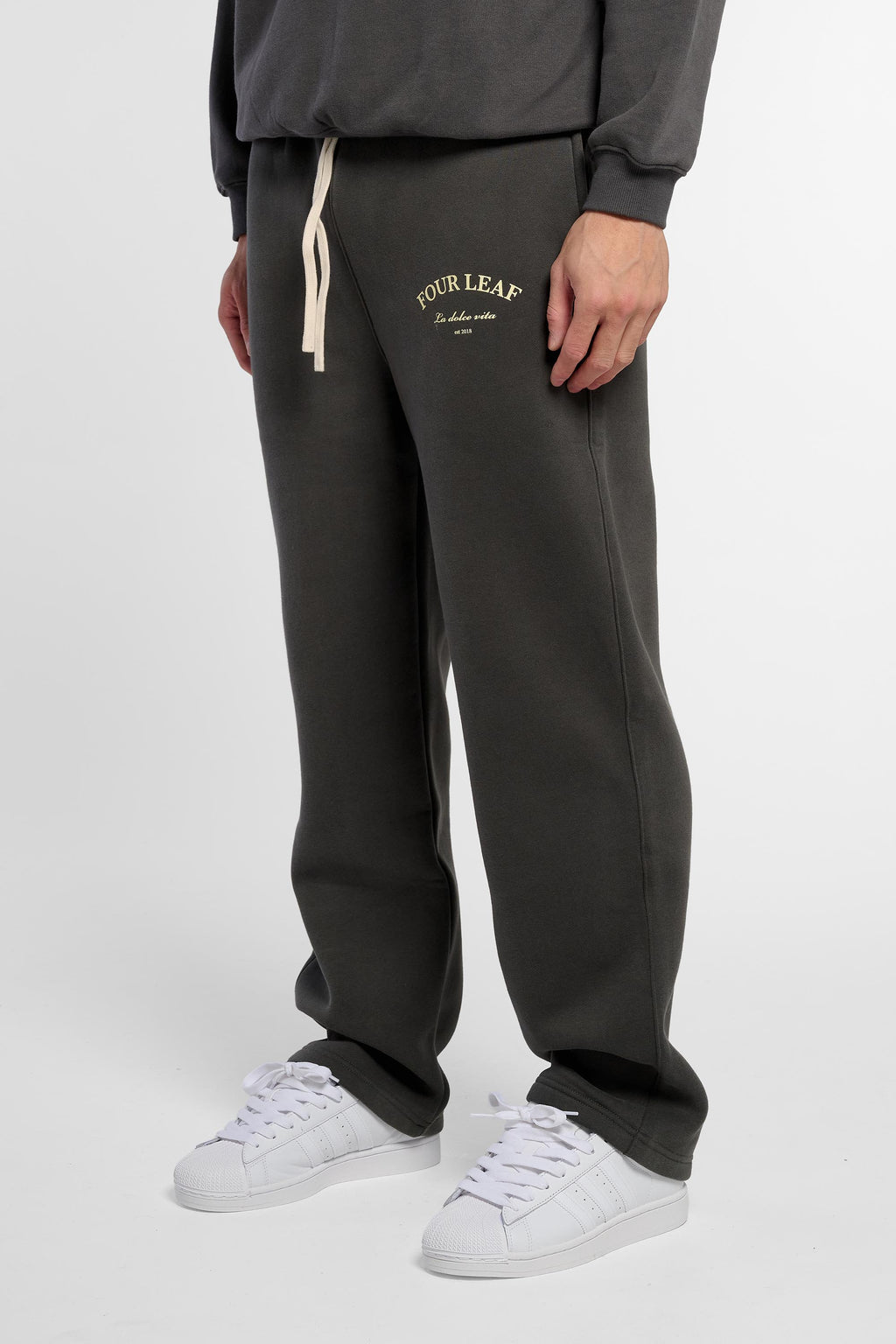 Straight Leg Track Pants - Dark Grey