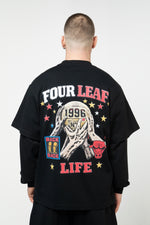 Bulls Layered Long Sleeve Tee - Black