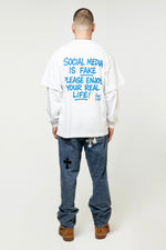 Social Media Is Fake Layered Long Sleeve Tee