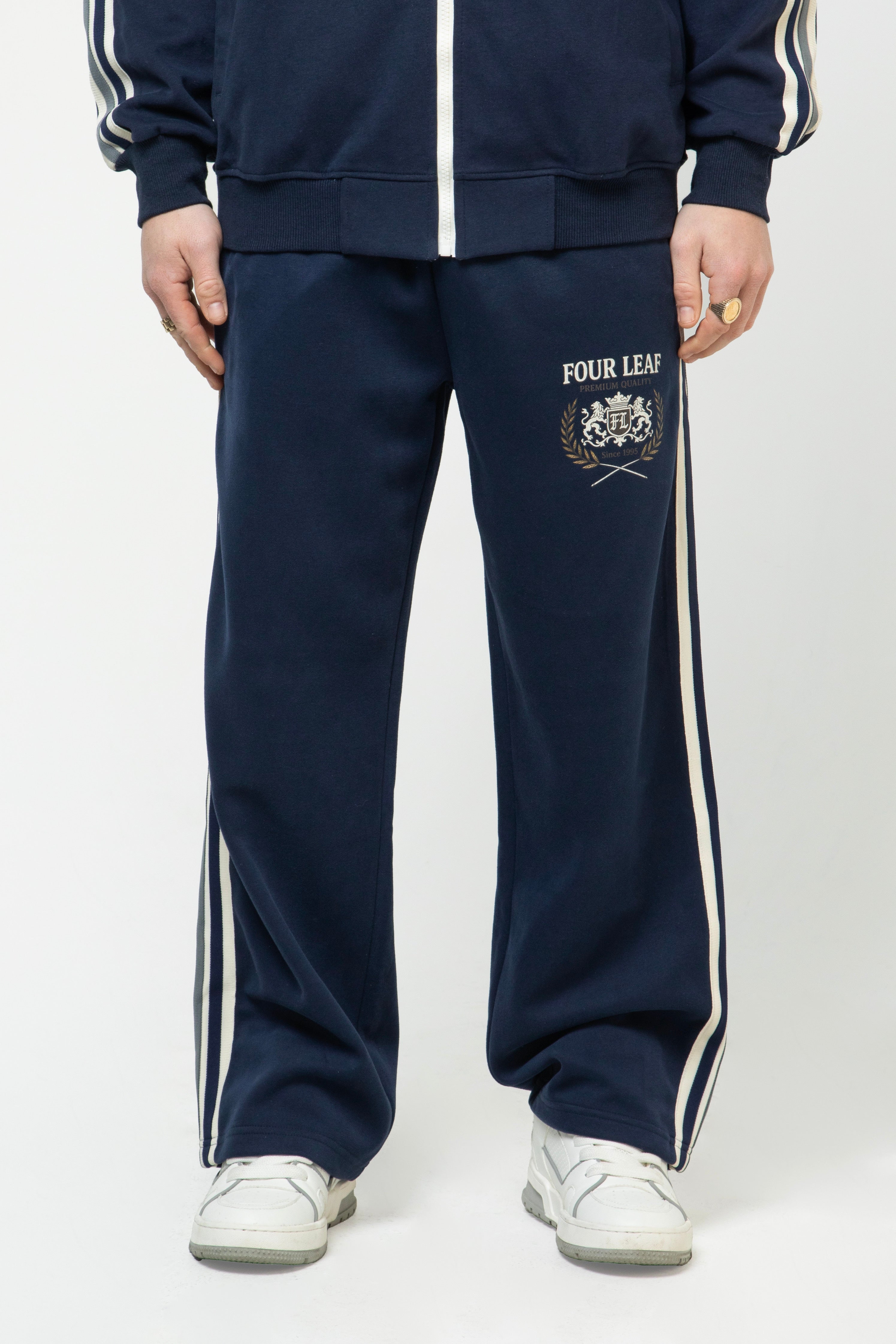 Heritage Contrast Side-Stripe Pants - Navy