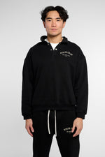 Heavyweight Polo-Collar Sweatshirt - Black