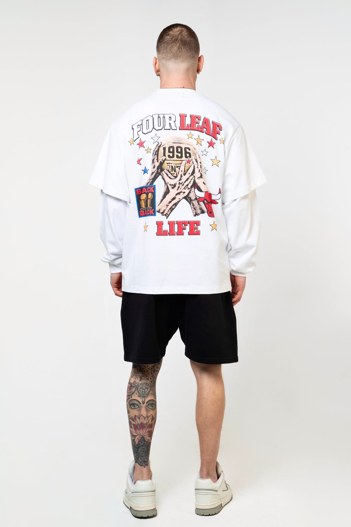Bulls Layered Long Sleeve Tee - White
