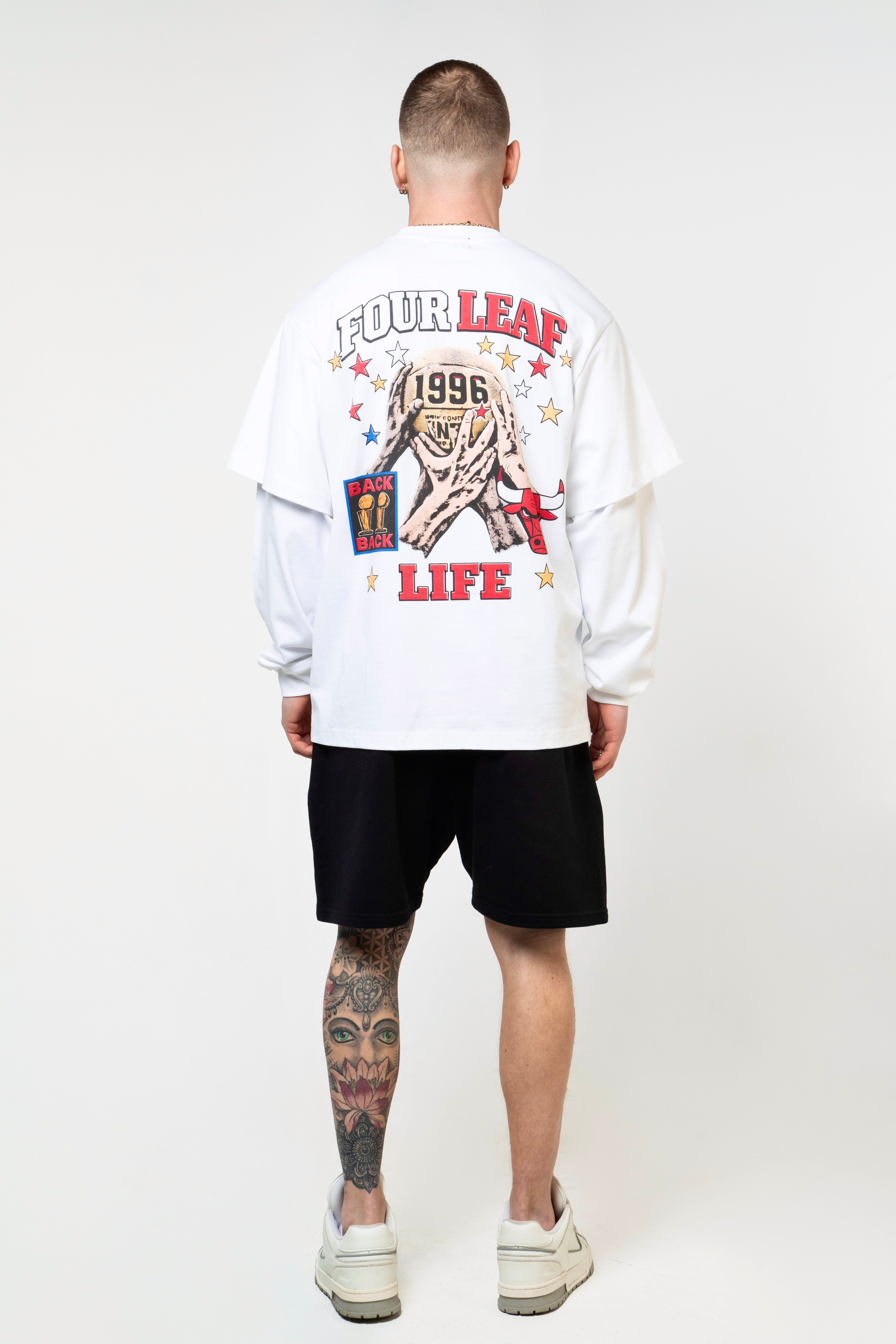 Bulls Layered Long Sleeve Tee - White