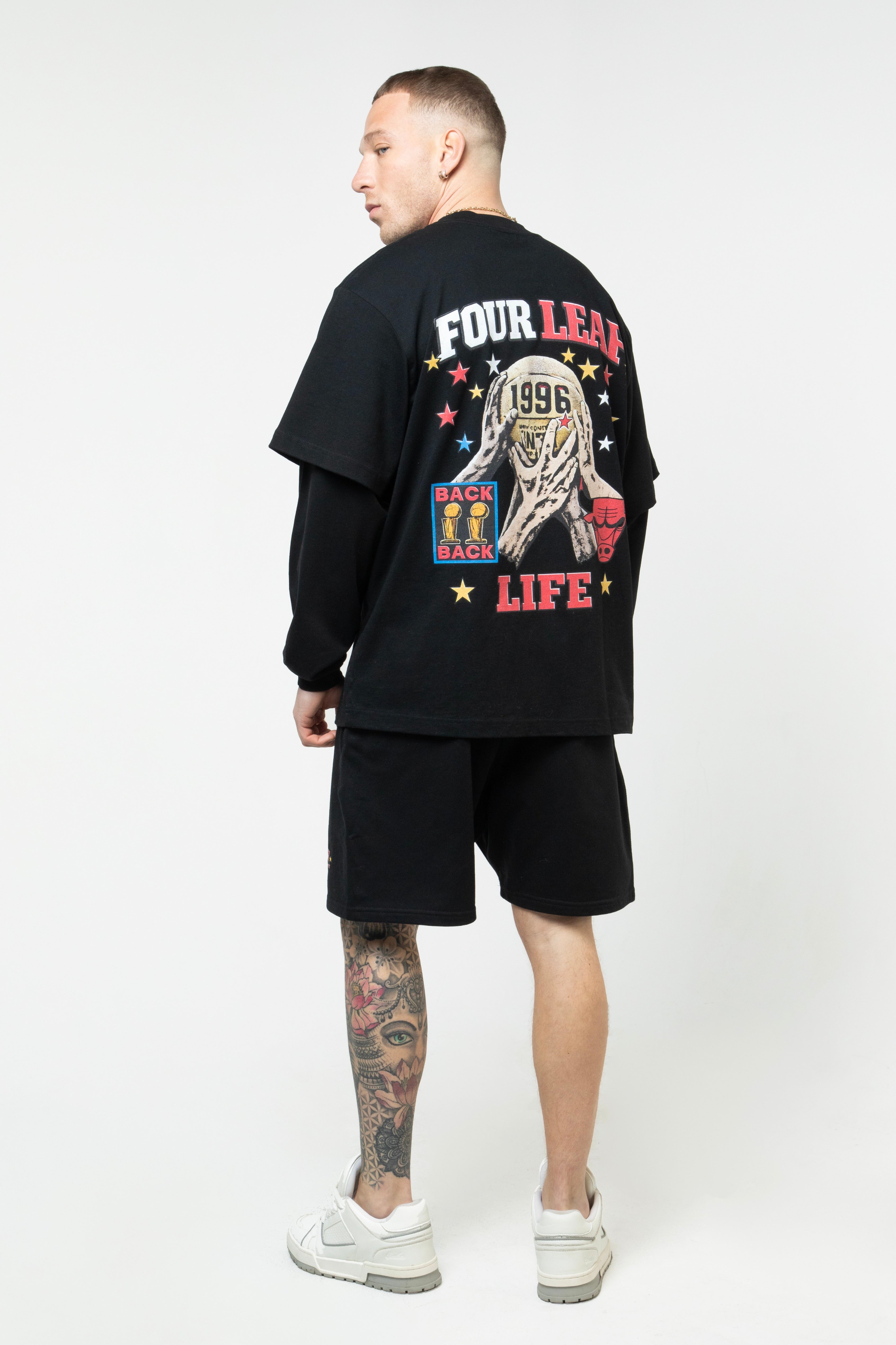 Bulls Layered Long Sleeve Tee - Black