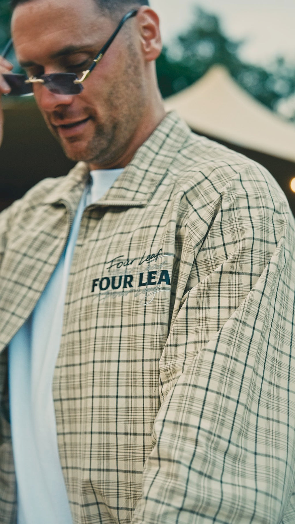 Plaid Full-Zip Track Jacket