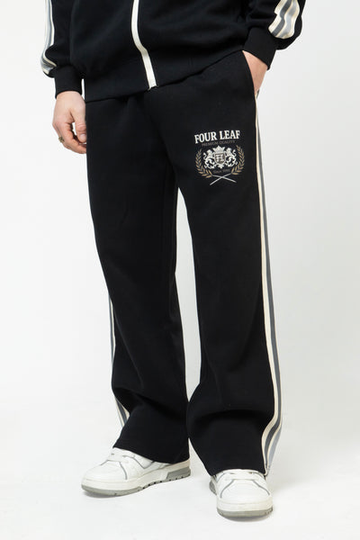 Heritage Contrast Side-Stripe Pants - Black