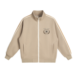 Heritage Track Jacket with Contrast Side-Stripe - Beige
