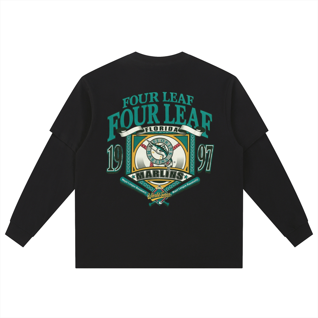 Miami Marlins layered long sleeve jersey