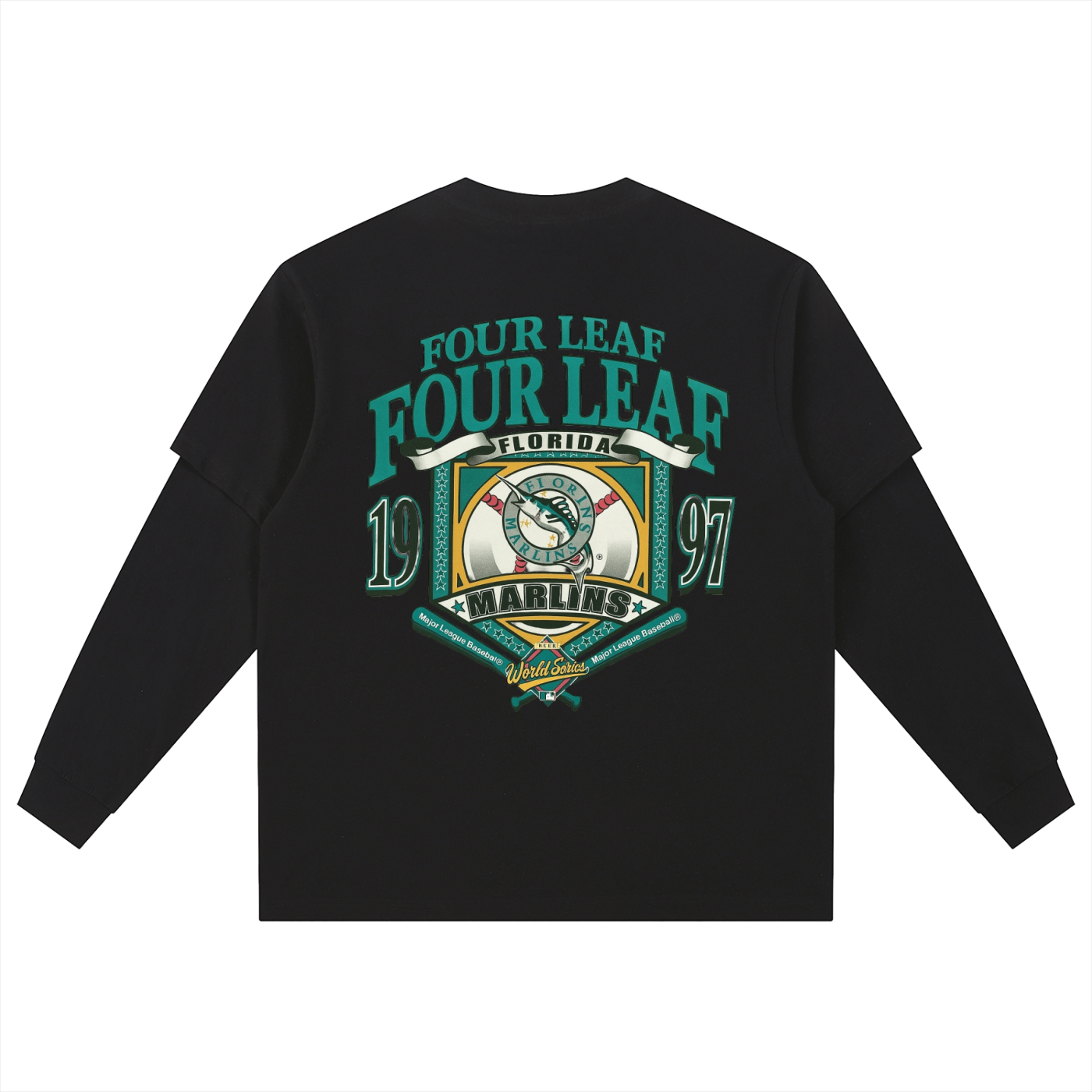 Miami Marlins layered long sleeve jersey