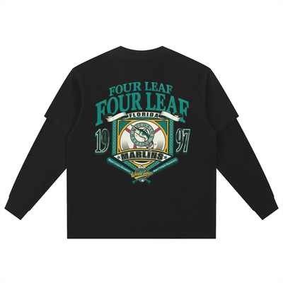 Miami Marlins layered long sleeve jersey