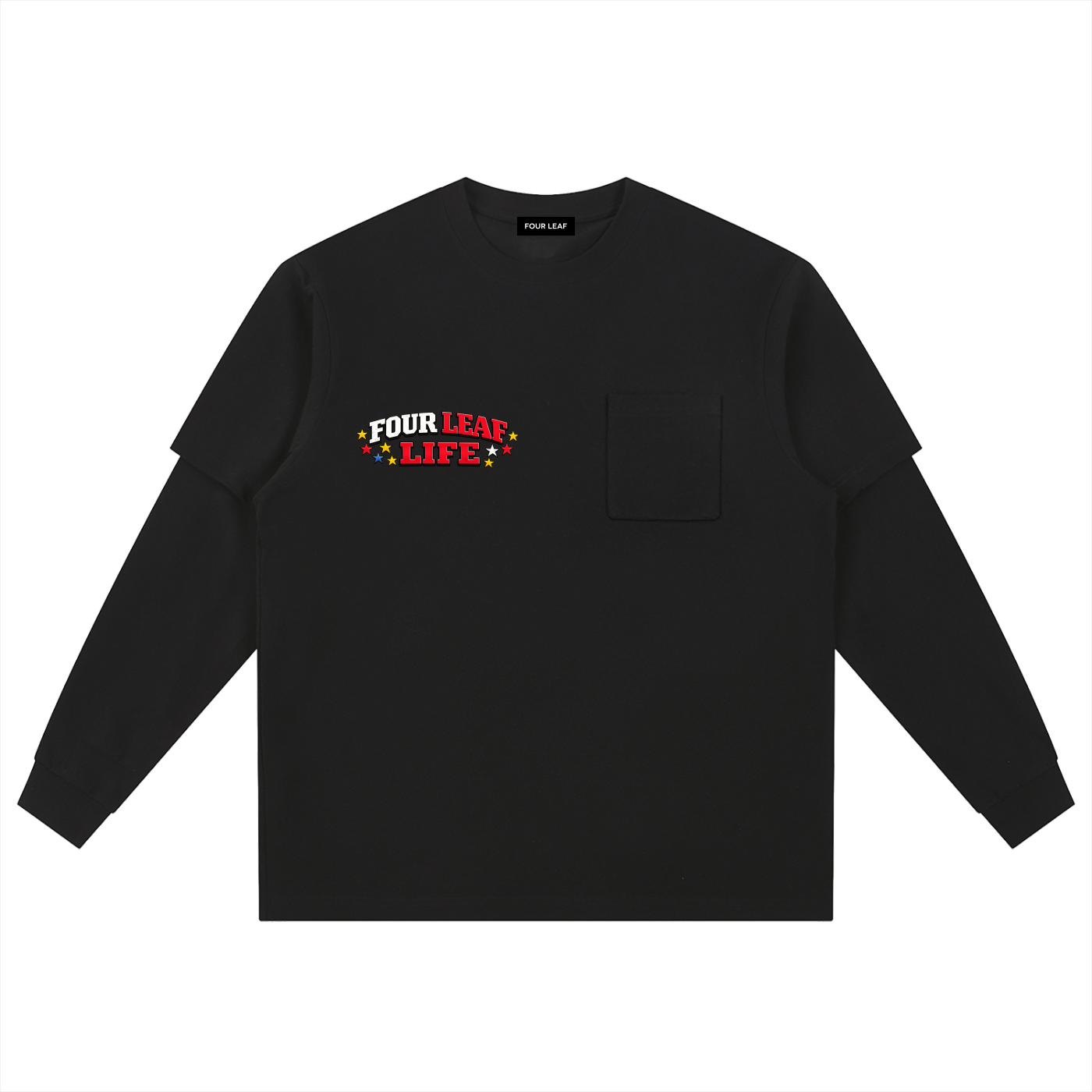 Bulls Layered Long Sleeve Tee - Black