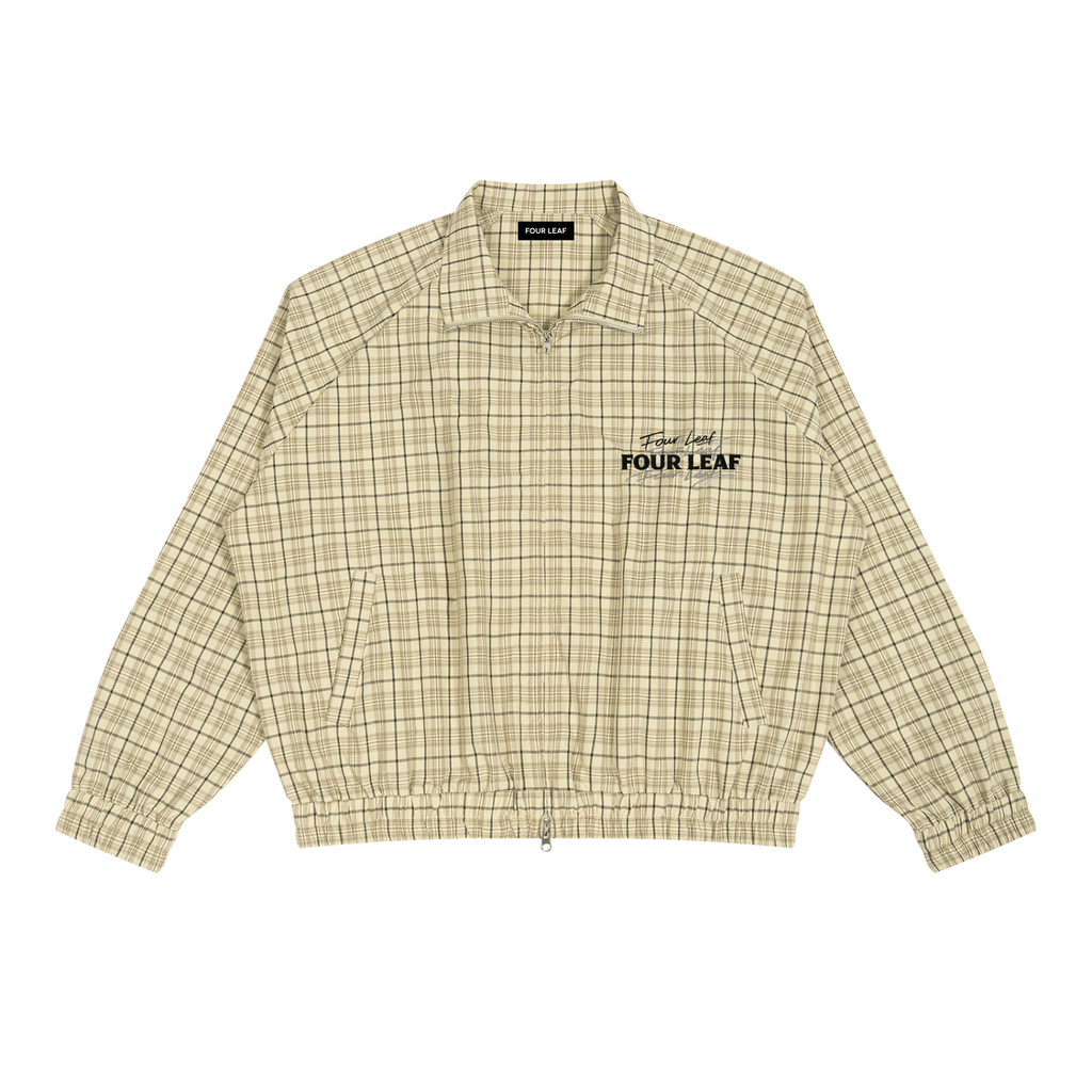 Plaid Full-Zip Track Jacket