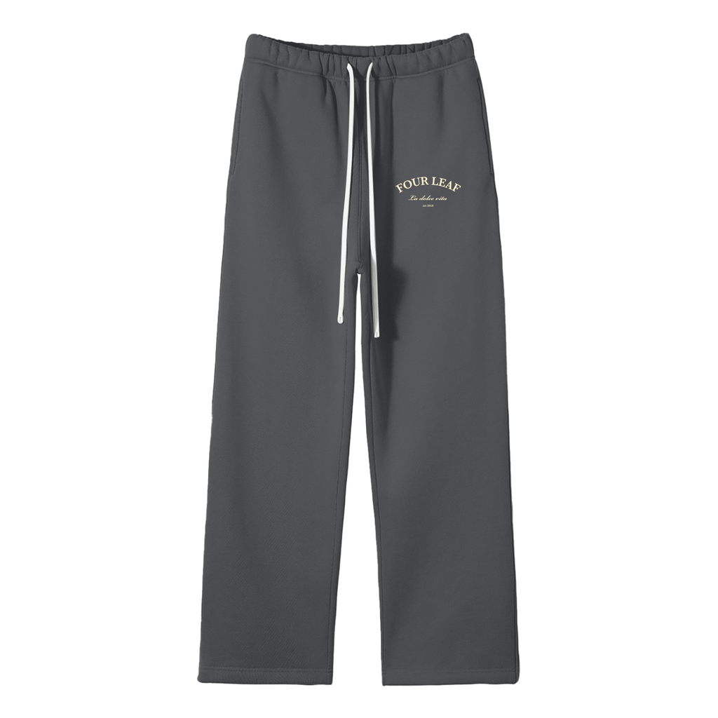 Straight Leg Track Pants - Dark Grey