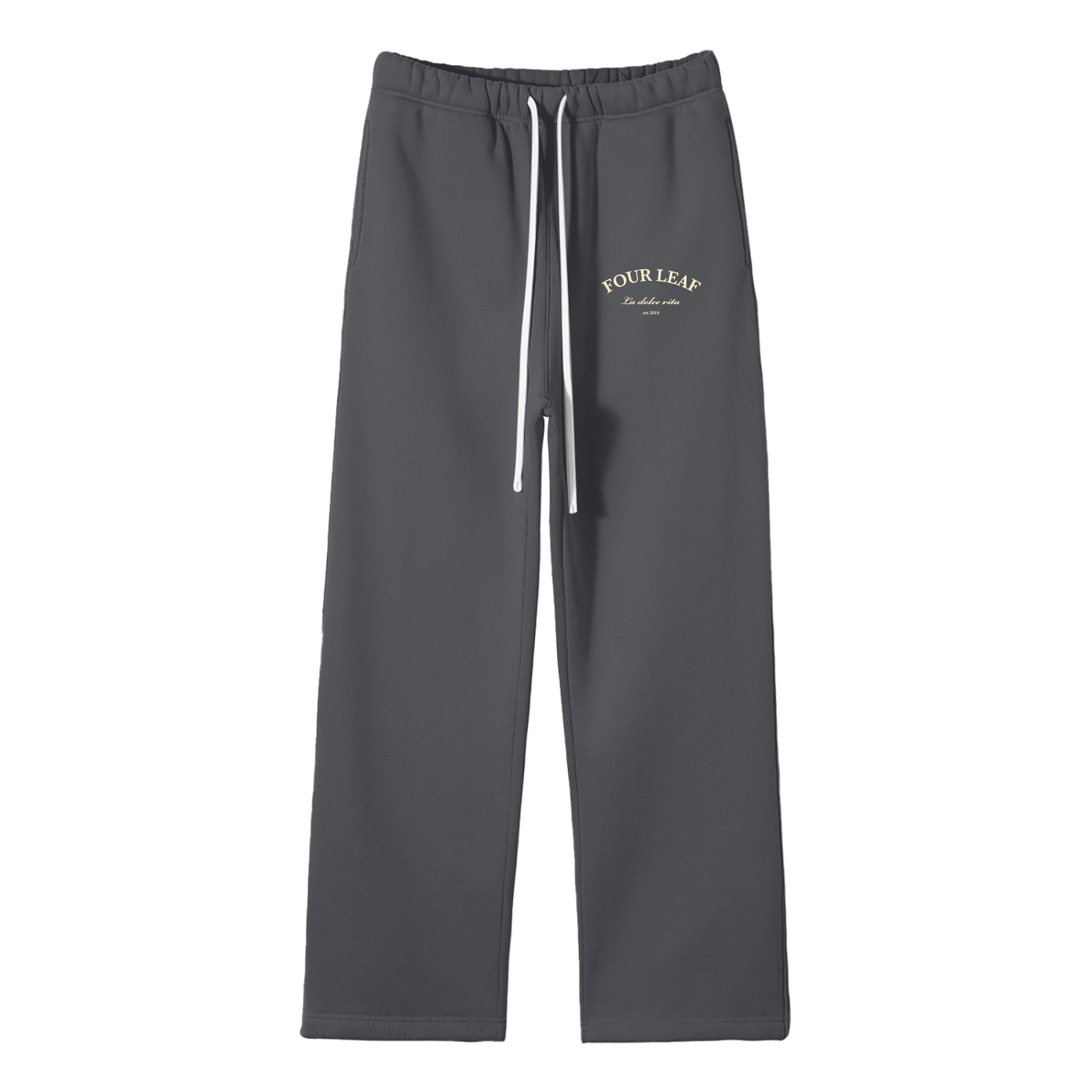 Straight Leg Track Pants - Dark Grey