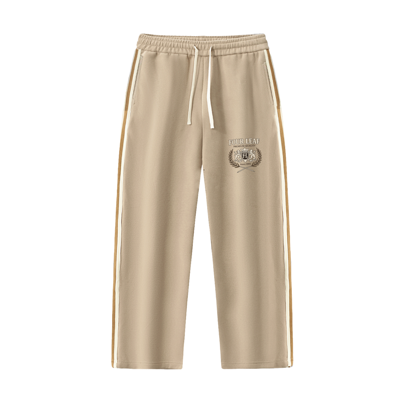 Heritage Contrast Side-Stripe Pants - Beige